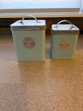 Shabby Chic Light Blue-Blue Harbor Laundry Canister Set-Two
